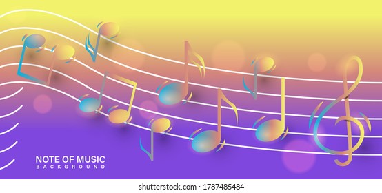Shiny and beautiful note music design background vector for banner and decoration