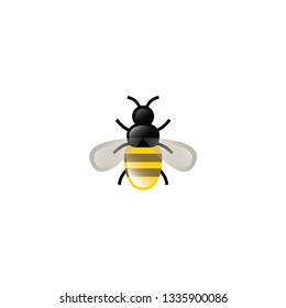 shiny bee icon on a white background