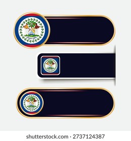Shiny Belize Flag Banners Set