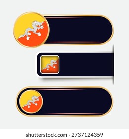 Shiny Bhutan Flag Banners Set