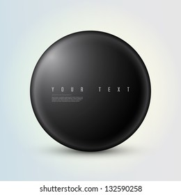 Shiny Black Button Vector With Your Text