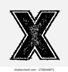 Shiny black letter Y in a illustration with a glittery sparkling texture and glossy surface in a stencil type font isolated on white with clipping path