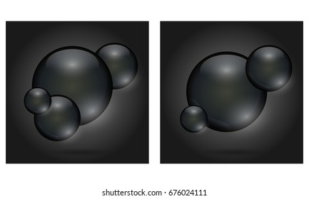 Fundo preto brilhante da esfera.