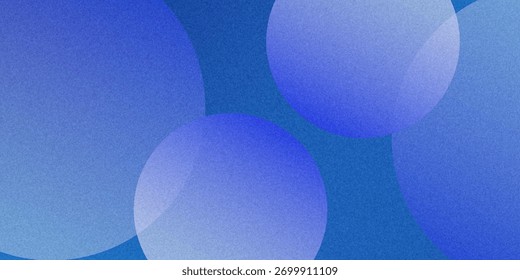 Shiny blue abstract background with 3D spheres and curved shapes