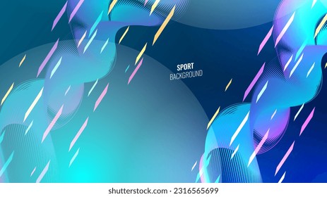 Shiny blue abstract metallic background with 3D layers. Layout design with dynamic shapes