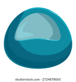 Shiny, blue blob with a lighter highlight sits on a white background, creating a simple yet captivating visual