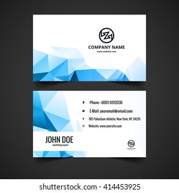 Shiny blue business card vector