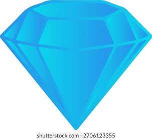 Ícone de vetor de pedra preciosa azul brilhante para design de luxo e qualidade premium