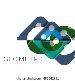 Shiny blue geometric vector abstract background