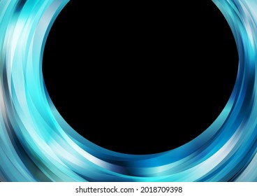 Das glänzende blaue Glossar umkreist den geometrischen abstrakten technischen Hintergrund. Vektordesign
