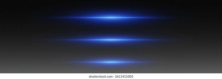 Shiny blue light lines light effects. On a transparent background.