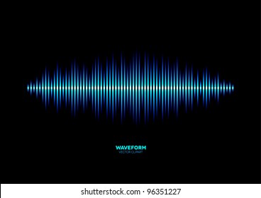 Shiny blue music waveform