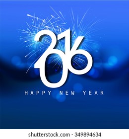 Shiny blue new year 2016 card