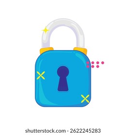 A Shiny Blue Padlock Securing Access and Privacy