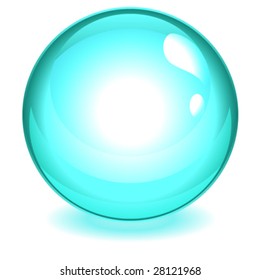 Shiny blue reflective crystal ball