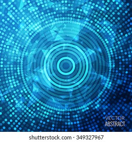 Shiny Blue Round Fantasy Mosaic Colorful Background.