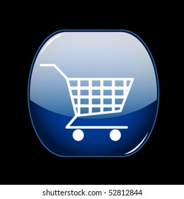 shiny blue shopping cartbutton