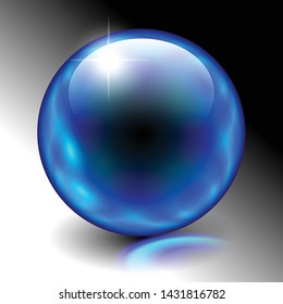 Shiny blue spherical background with space for your text. Vector illustration