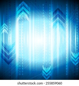 Shiny blue tech abstract background. Vector design