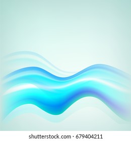 Olas azules brillantes en un fondo abstracto.