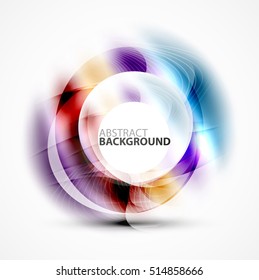 Shiny blurred cicrle template with space for text