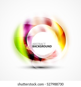 Shiny blurred cicrle template with space for text