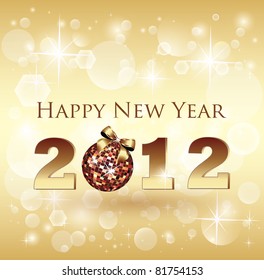 Shiny Bokeh New Year Celebration Card - Vector