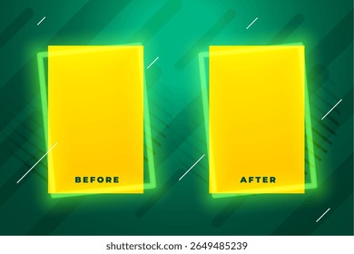 shiny border frame for before and after comparison template vector 