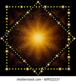 Shiny border frame retro background. Vector illustration