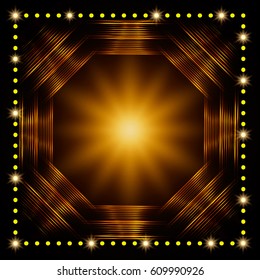 Shiny border frame retro background. Vector illustration