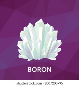 Shiny Boron Mine On Geometric Background. Ore Design. Vector Illustration.