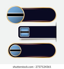 Shiny Botswana Flag Banners Set