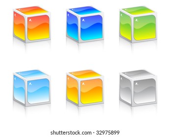 shiny boxes different color vector illustration