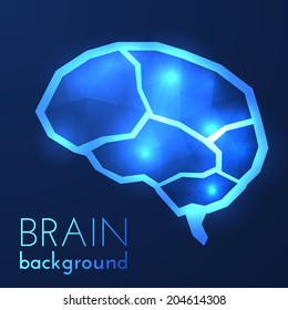 Shiny brain background. Vector eps10