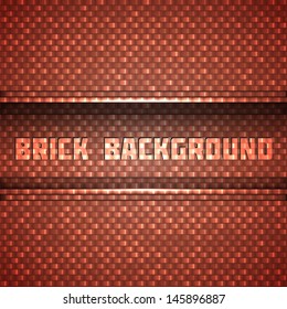Shiny Brick Wall Background. Vector Illustration.