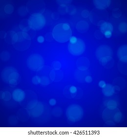 Shiny bright blue lights blurred background. Vector illustration