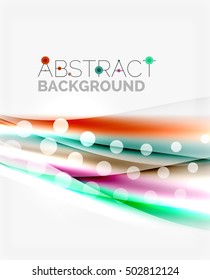 Luminosas líneas de colores brillantes con efectos de luz y círculos, fondo abstracto de ondas