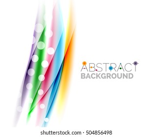 Luminosas líneas de colores brillantes con efectos de luz y círculos, fondo abstracto de ondas