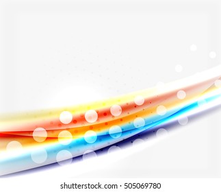 glänzende, helle Linien mit Lichteffekten und Kreisen, abstrakter Hintergrund