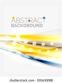 Luminosas líneas de colores brillantes con efectos de luz y círculos, fondo abstracto de ondas