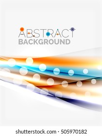 Luminosas líneas de colores brillantes con efectos de luz y círculos, fondo abstracto de ondas