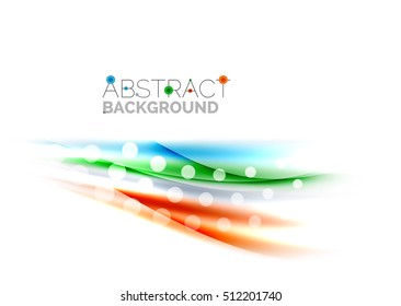 Luminosas líneas de colores brillantes con efectos de luz y círculos, fondo abstracto de ondas