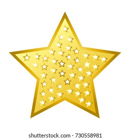 Shiny bright five-pointed star flat vector illustration