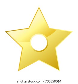 Shiny bright five-pointed star flat vector illustration