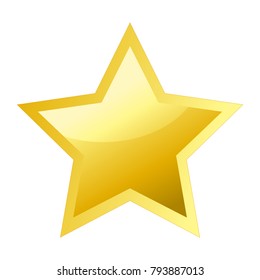 Shiny bright five-pointed star flat vector illustration