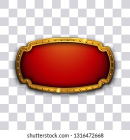 Shiny bright golden red as a casino banner on transparent background vector illustration