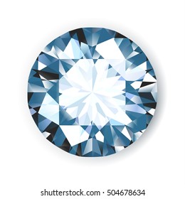 Brillante diamante vector brillante en la ilustración de fondo blanco. Sin transparencias. 