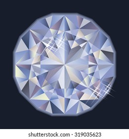 Shiny brilliant diamond, vector illustration