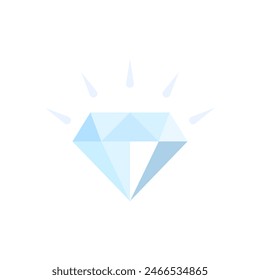 Shiny brilliant icon. Elegant diamond gem vector illustration. Cartoon gemstone picture. Expensive symbol. Luxury abstract sign isolated.