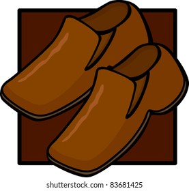 glänzende braune Schuhe